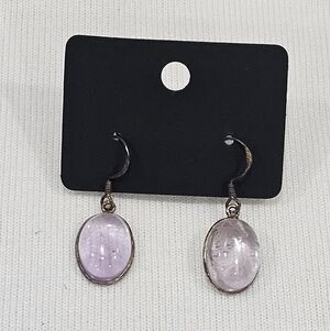 Purple Flouritr Drop Earrings Sterling Silver
